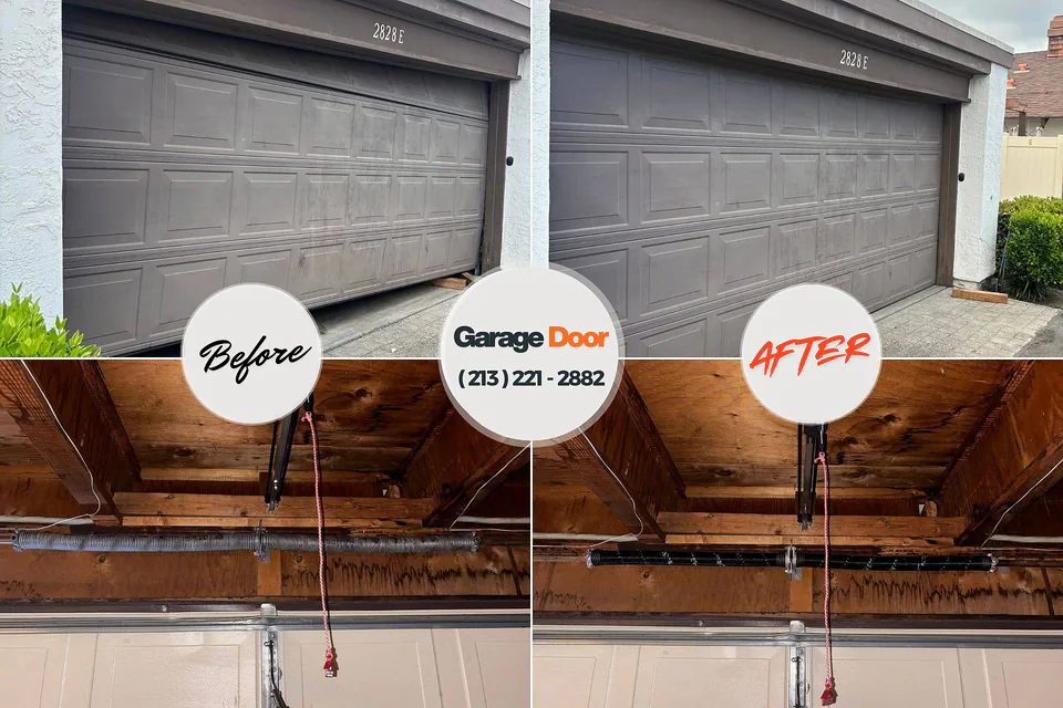 Before and after: garage door repair Union City, NJ
